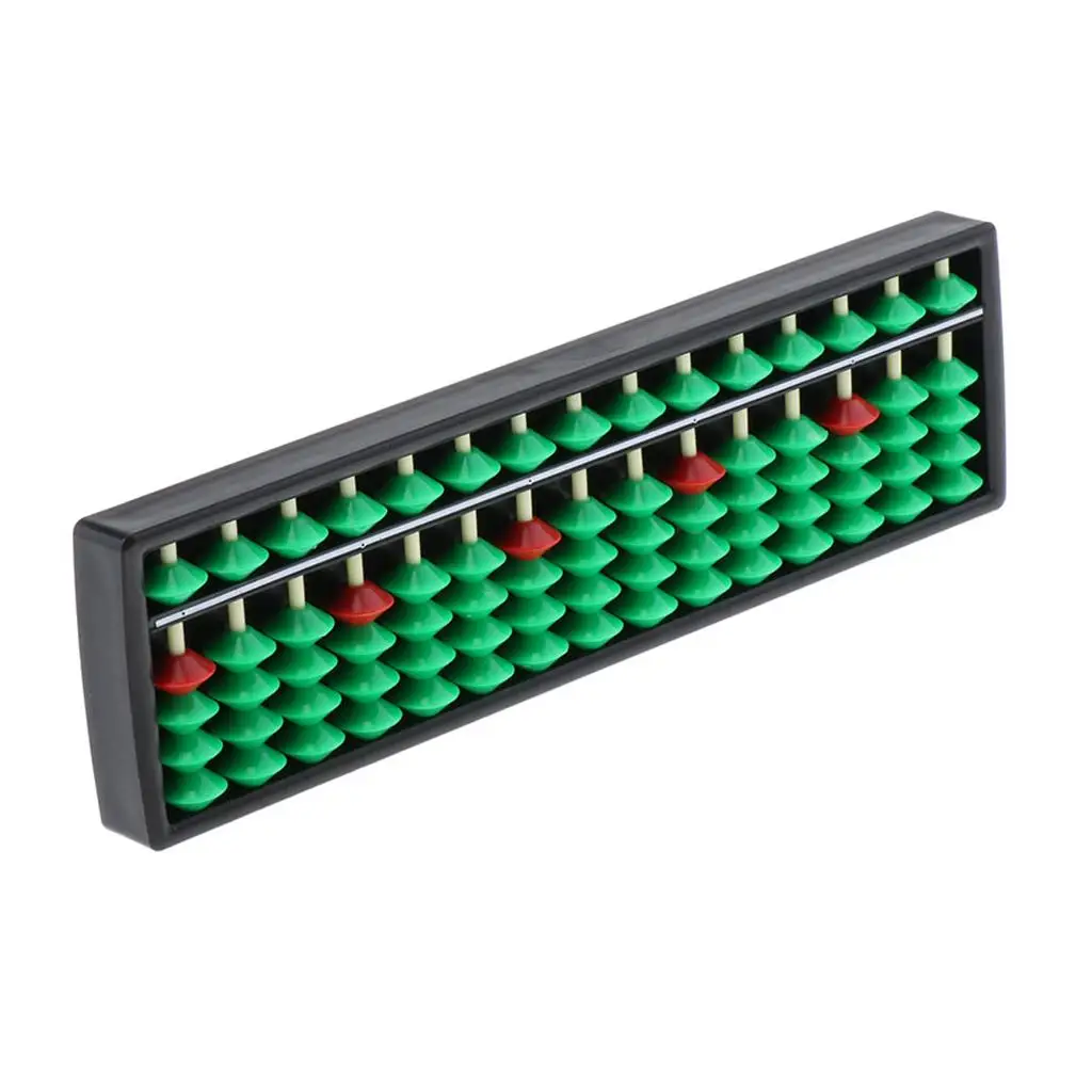 Plastic Chinese Abacus Calculating Tools Counting Frame 15 Digits - 23x6.5x2cm