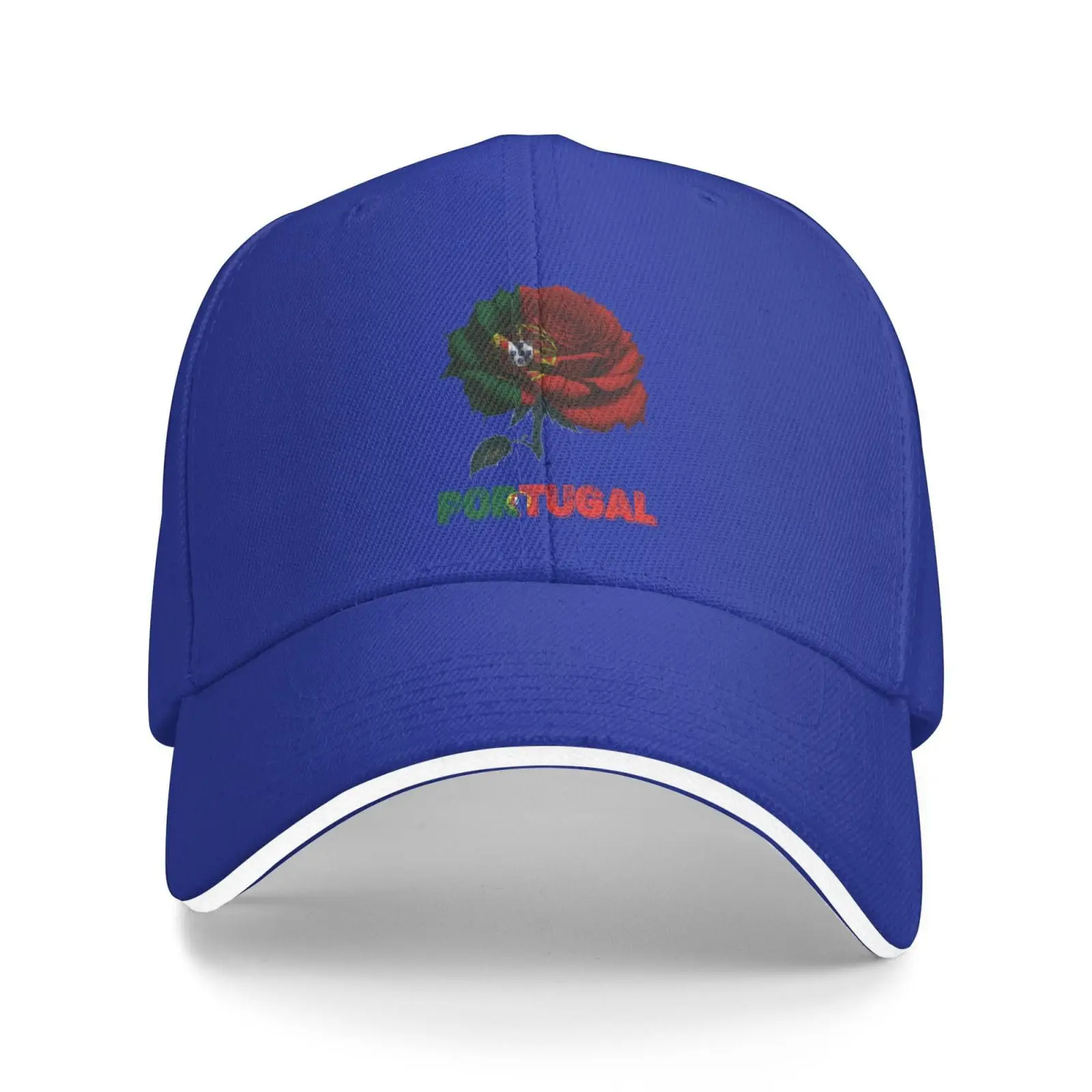 Vintage Portugal Portuguese Flag Rose Flower Baseball Cap Dad Truck Flat Bill Snapback Brim Sports Hip Hop Hat for Men Women