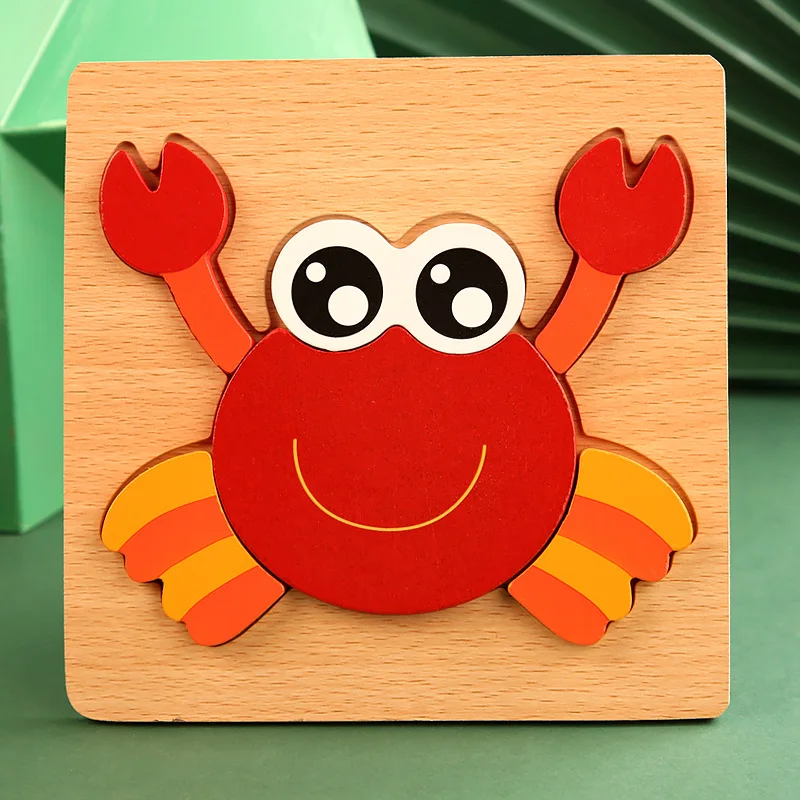 Kindergarten Baby Puzzle Wooden Stereo Puzzle 1-3 Early Childhood Toys for Boys and Girls