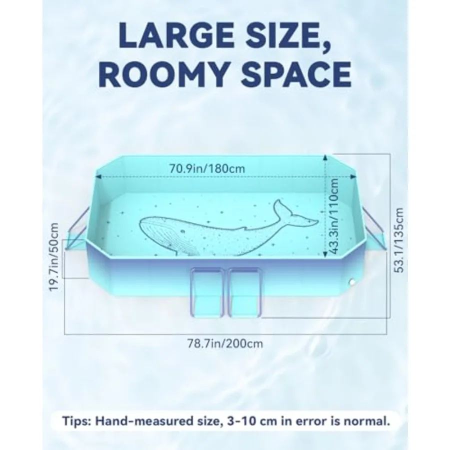 Backyard garden pool for adults kids and dogs, rigid puncture-proof hard composite board, blue, foldable non-inflatable swimmin