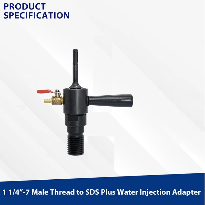 1-1/4In-7 ذكر إلى SDS Plus محول الحفر الأساسية-حقن المياه قادرة على لقم أساسية 1-1/4In-7 للحفر الأساسي للخرسانة