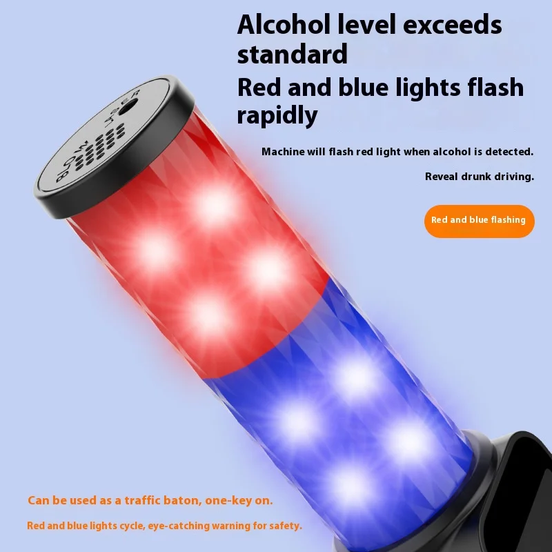 Traffic Mini Command Stick Breathalyzer with Voice Alarm Sound, LCD Display Screen. Suitable for personal use, home use, and alc
