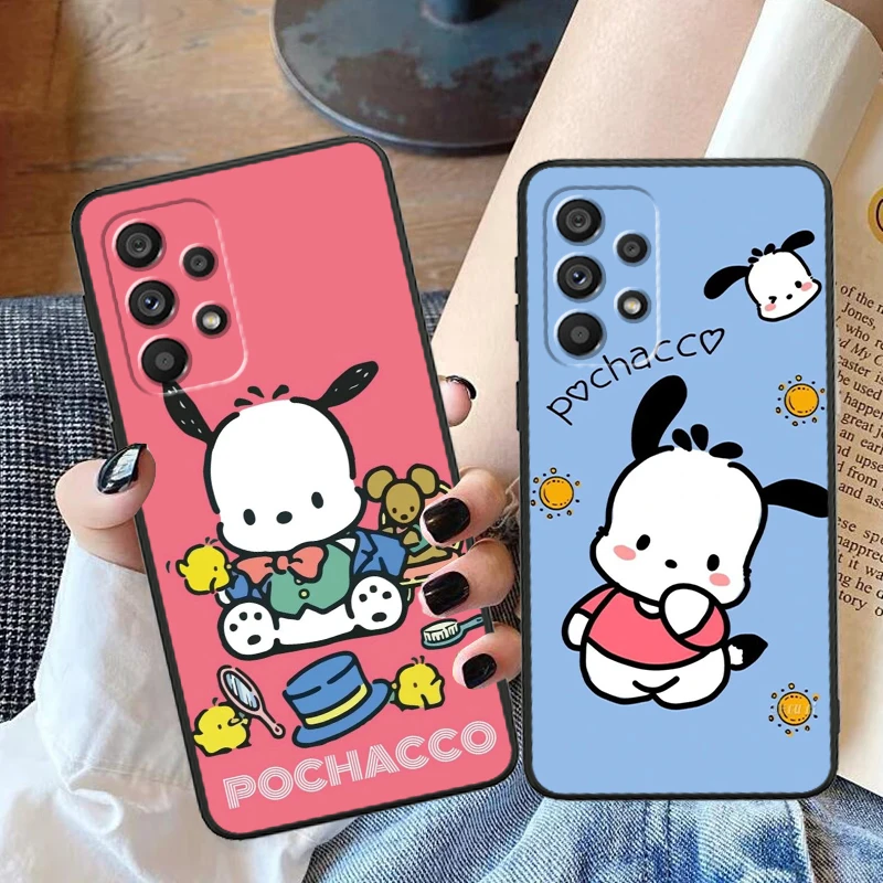 Pacha Dog Cute Cartoon For Samsung Note 20 10 Ultra Plus A31 A14 A12 A70 A34 A25 A04 A05 A15 A24 5G Black Funda Phone Case