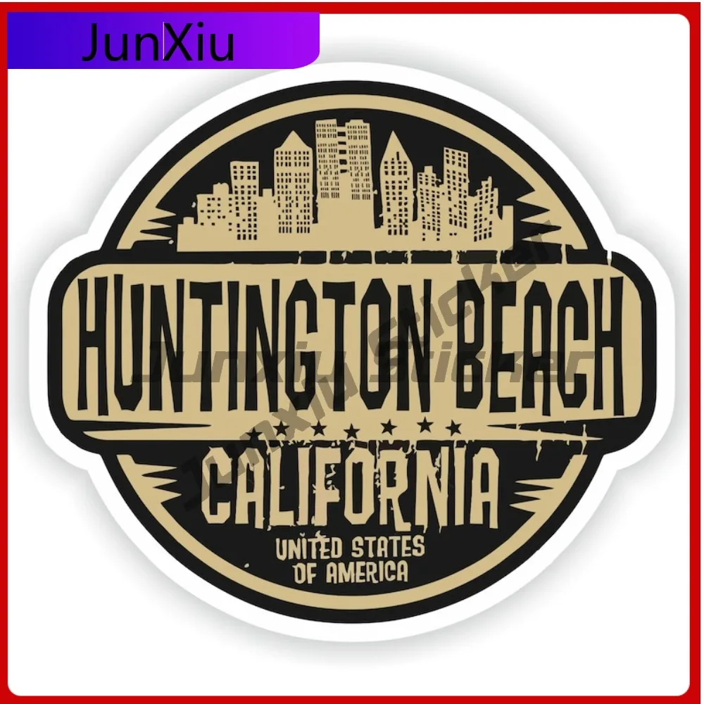 

Huntington Beach California Round Seal Stickers Waterproof Vinyl Decals Motorcycle Bicycle Accessories Refit Decals Car Decorati