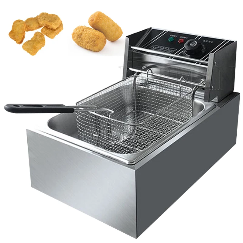 

Commercial Single Cylinder Tanks Electric Deep Fryer French Fries Machine Oven Pot Food Frying Machine Fried Chicken Row