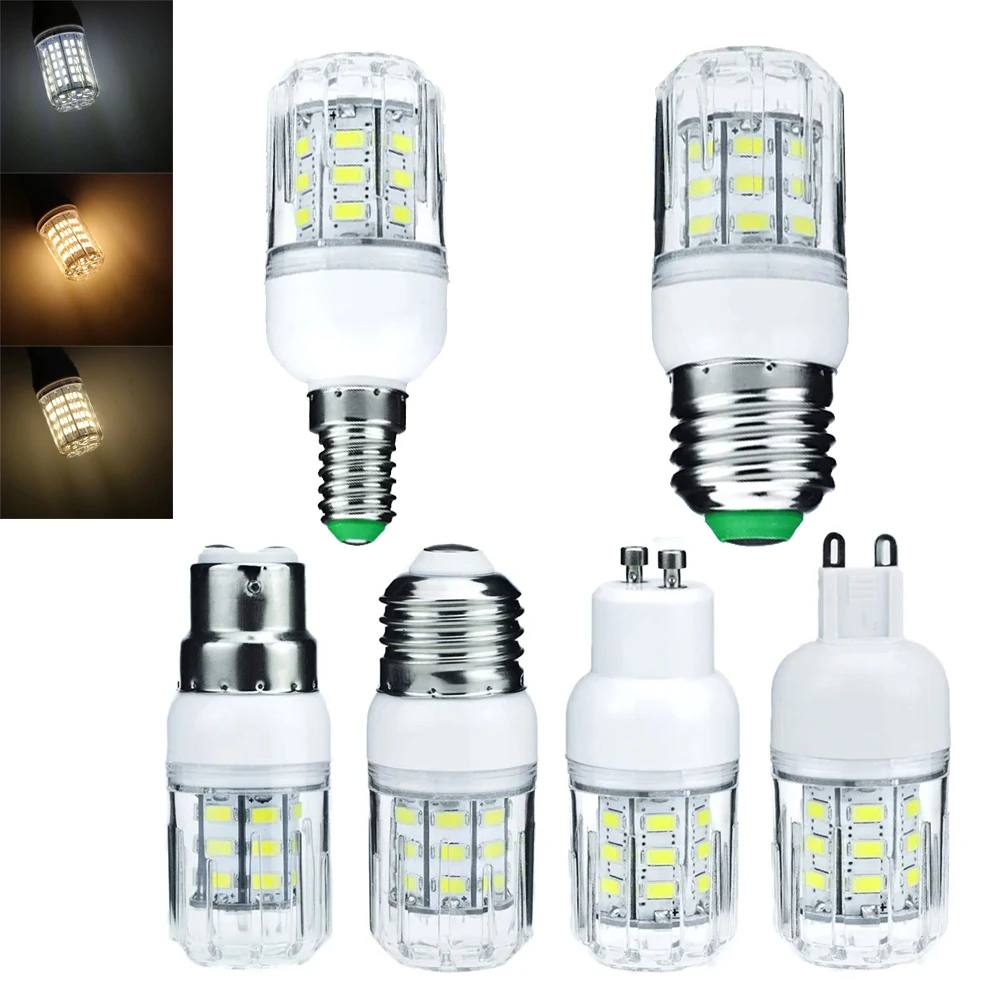 

7​W LED Corn Light E26 E27 E12 E14 B22 G9 GU10 LED Light Bulb DC 12V 24V 5730SMD LED Lamp Super Bright LED Bulb for Home