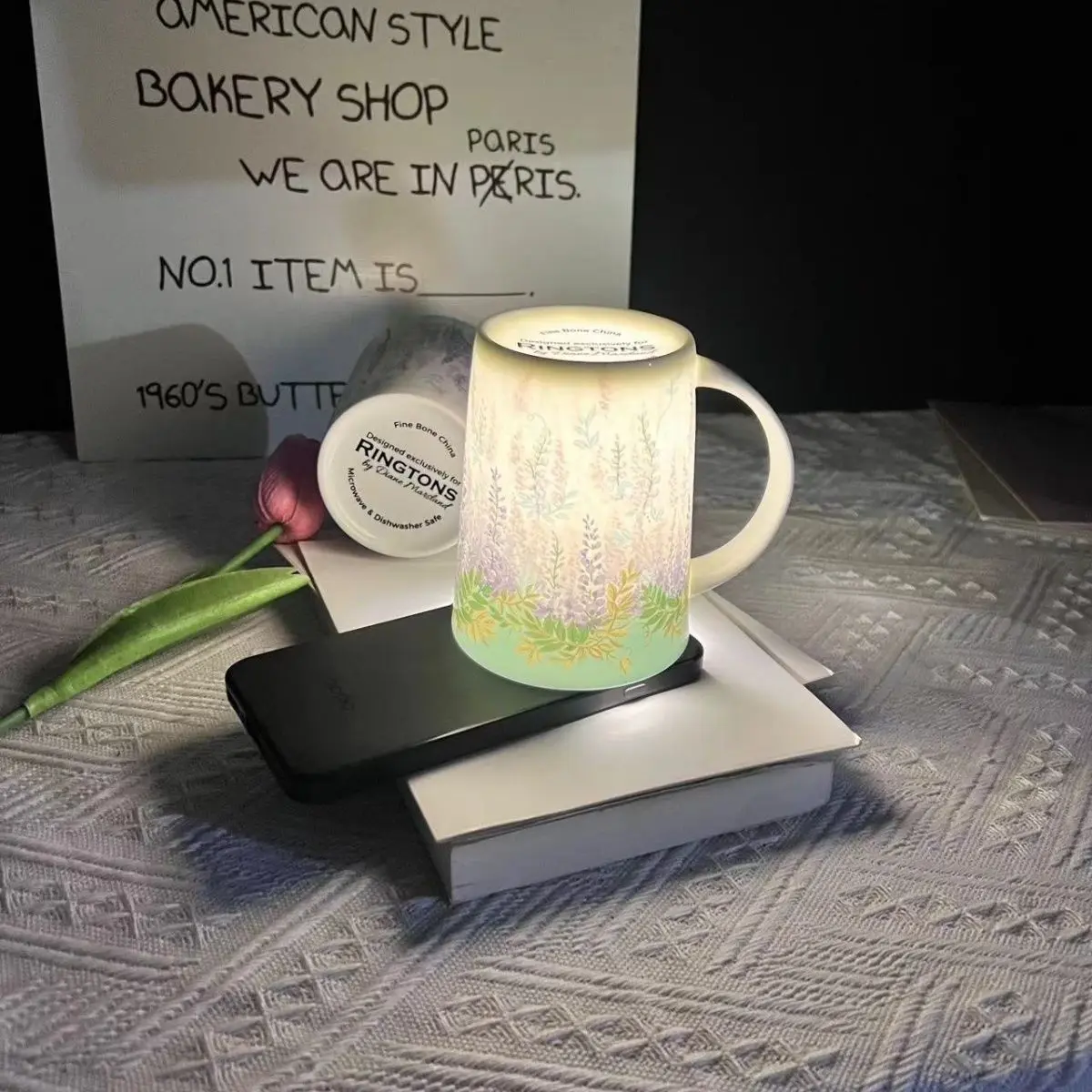 Ultra-thin Style Mugs, Ultra-light Coffee Cups, The Flower Sea Series with High Aesthetic Quality and Exquisite Design. view 5