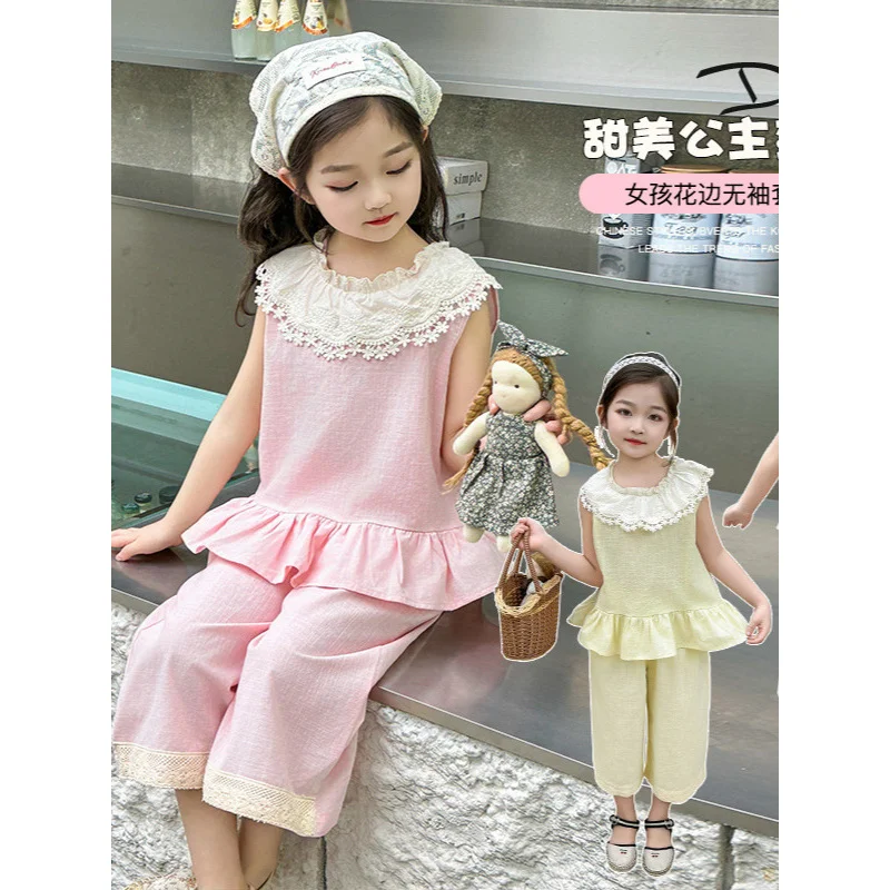 

Children's Denim Vest and Shorts Set2026Summer new trendy sleeveless fashion for children and toddlersTSuit