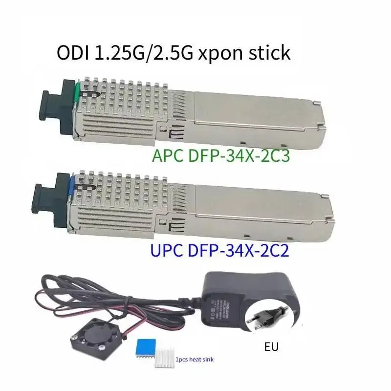 ODI EPON GPON XPON SFP ONU Stick Replace ONU 1.25G/2.5Gbps DFP-34X-2C2/3 with Web Management Cooling FAN MAC Gigabit Module