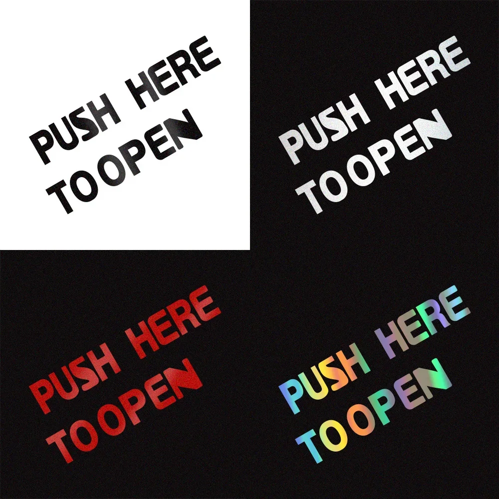 4PCS Push Here To Open Vinyl Sticker Waterproof Decal For Car Hidden Door Handle Auto Exterior Decor