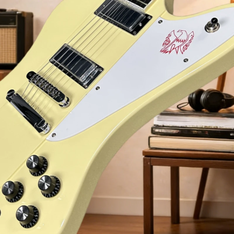 Mike Yellow Firebird Alien Gitarre Mahagoni-Korpus Palisander-Griffbrett Unisex Solo Kostenloser Versand E-Gitarre Bestseller