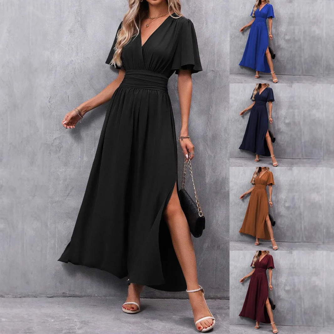 

Элегантное темпераментное платье Feifei с рукавами и высокой талией, длинная женская одежда, новинка