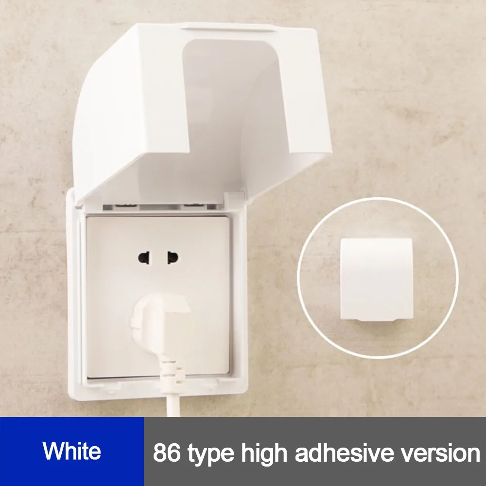 

Wall-mounted Switch Protective Cover Plastic 86 Type Socket Waterproof Box Self-Adhesive Enlarged Electric Plug Cover Wall
