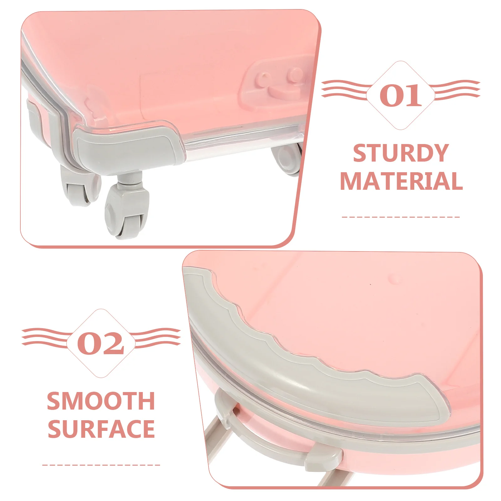 

Travel Box Toys Miniature Case Baby Suitcase Suitcases Round Miniatures Storage Abs Simulation