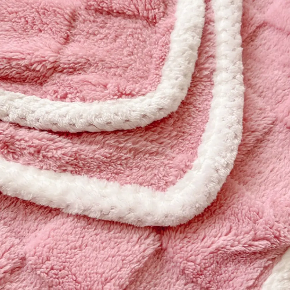2 pieces Durable Coral Fleece Grid Jacquard Pillowcases Elastic Strap Pillow Towel Warm Thickened Cushion Cover Winter