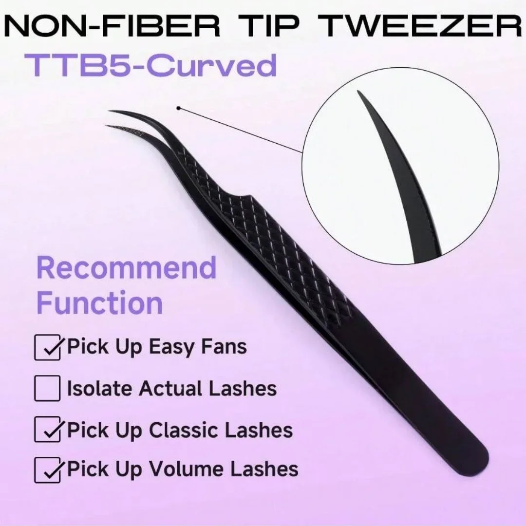 3 قطعة مجموعة ملاقط رمش المهنية التيتانيوم منحني رئيس كاذبة رمش المشبك أداة للجمال الصحة الألياف تلميح رمش بكرة الشعر