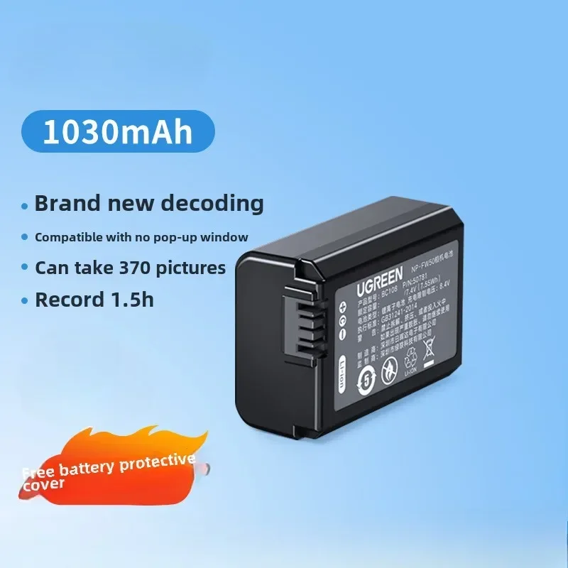 

1030mAh NP-FW50 NPFW50 Camera Battery with LCD USB Dual Charger for Sony Alpha A6500 A6300 A6000 A3000 A5000 NEX-3 A7R