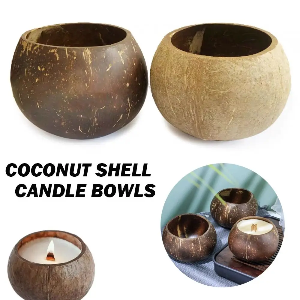 Home Crafts Making Natural Coconut Shell Bowls Wood Creative Decorative Bowls Candle Bowls