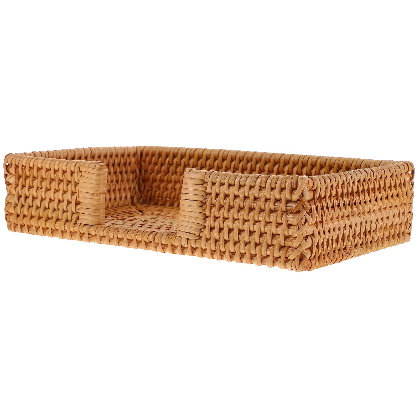 

Chic Rattan Woven Napkin Box Rustic Tissue Paper Storage Holder Desktop Organizer Multi-Use Decor Tissue Box Napkin Boxes