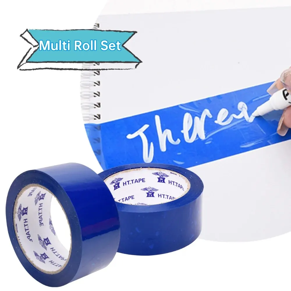 Rouleau de ruban saphir bleu 1800 pouces/rouleau, outil d'emballage, fournitures d'emballage de bureau, matériau PP, étanche, Durable, peut être écrit comme marquage