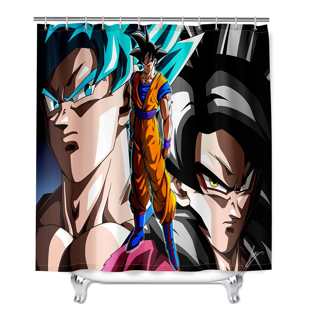 Dragon Ball Z Son Goku Broli Burdock Cartoon Bathtub Bathroom Screens Anime Waterproof Shower Curtains 180*200cm Bath Curtain