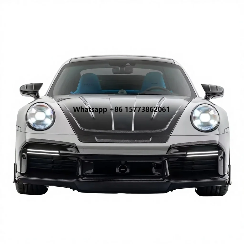 For 911 992 Turbo MSY Style Carbon Fiber Body Kit Front Lip Side Skirt Rear Diffuser Spoiler