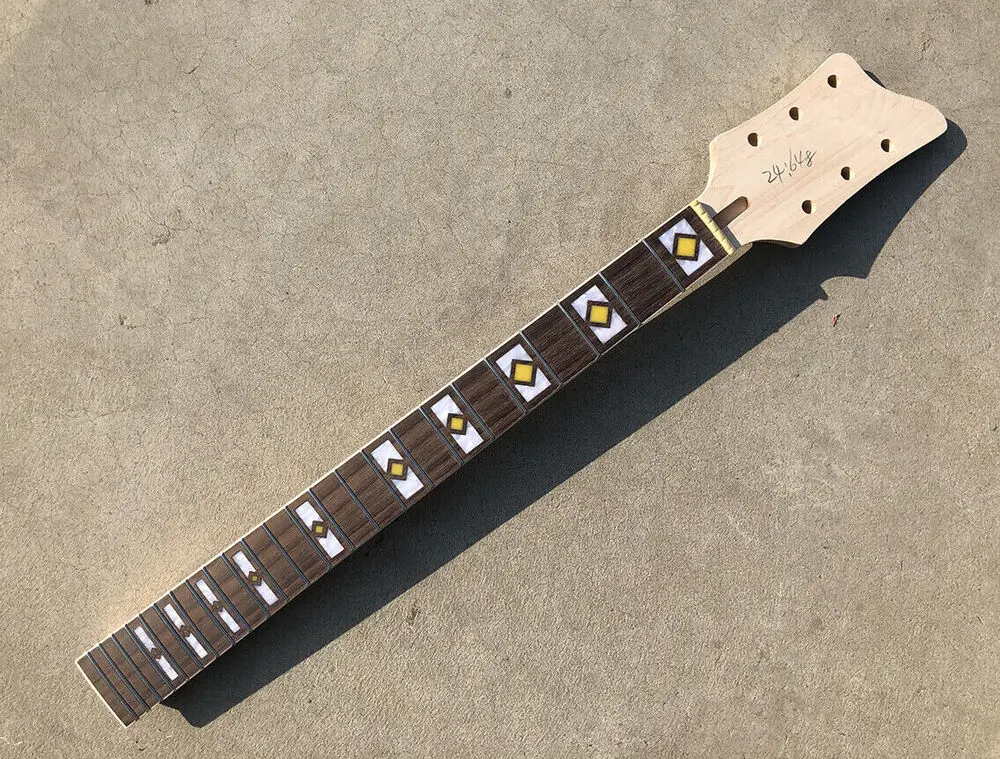 

Yinfente 24Fret 25.5inch Maple Guitar Neck Rosewood Fretboard Nice Inlay Bolt on #D35