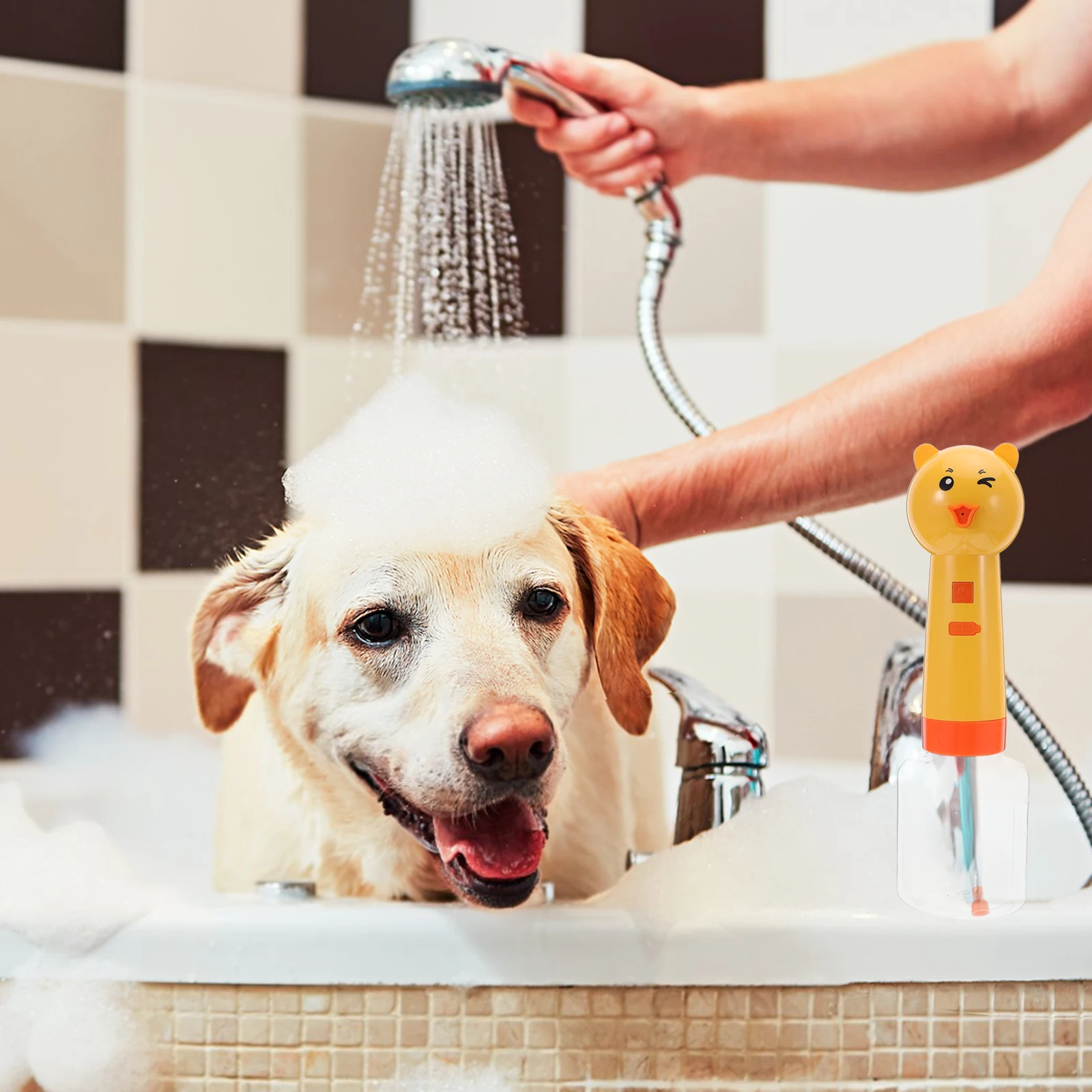 

Cordless Electric Shampoo Dispenser for Pet Bathing - Automatic Foaming Soap Sprayer for Dogs and Cats - Quiet Operation Deep