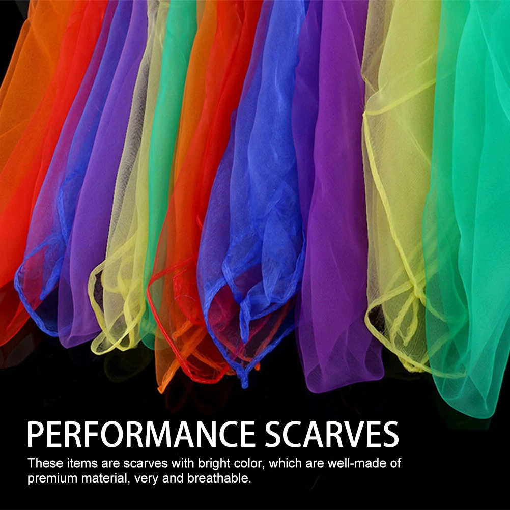 

12 Pcs Solid Color Small Silk Scarf Play Scarves for Sports Chiffon