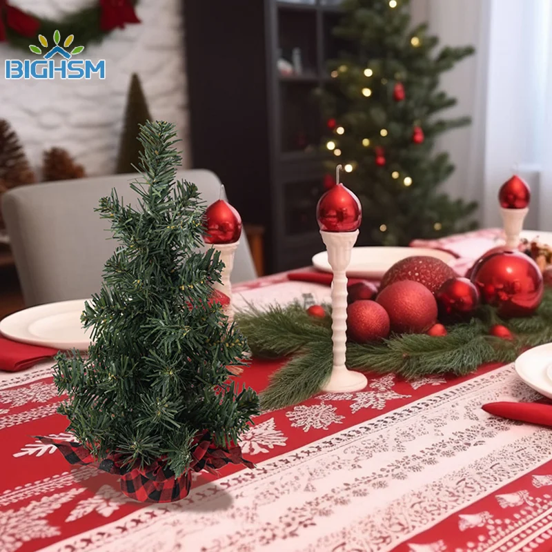 21/24/31 CM PVC Artificiale Albero Di Natale Desktop Decor Piante Finte Casa Capodanno Matrimonio Albero Di Natale Ornamento
