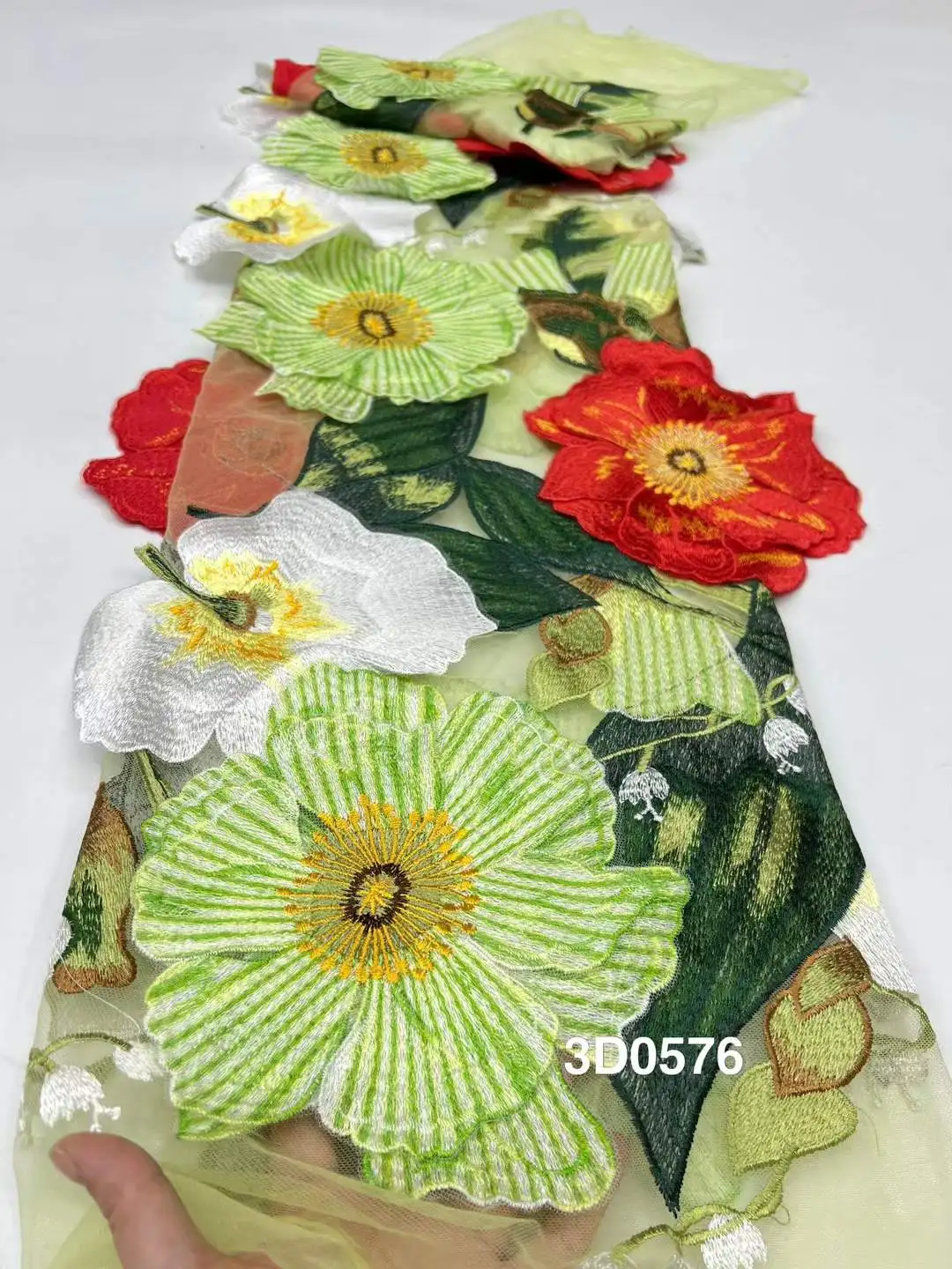 جميلة، زهور دانتيل ثلاثية الأبعاد، غزل شبكي فرنسي مطرز، فستان سهرة من قماش الدانتيل الأفريقي عالي الجودة لحفلات الزفاف