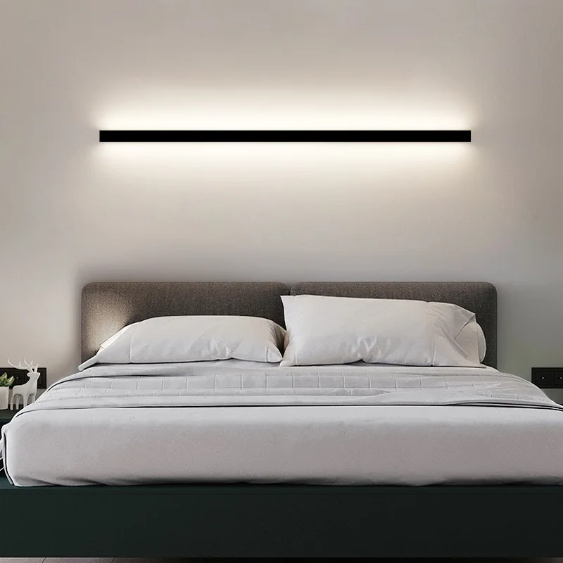 

Minimalist Italian Led Long Strip Wall Lamp Bedroom Bedside One-Word Living Room Hotel Art Creative Aisle Corridor Ceiling Light