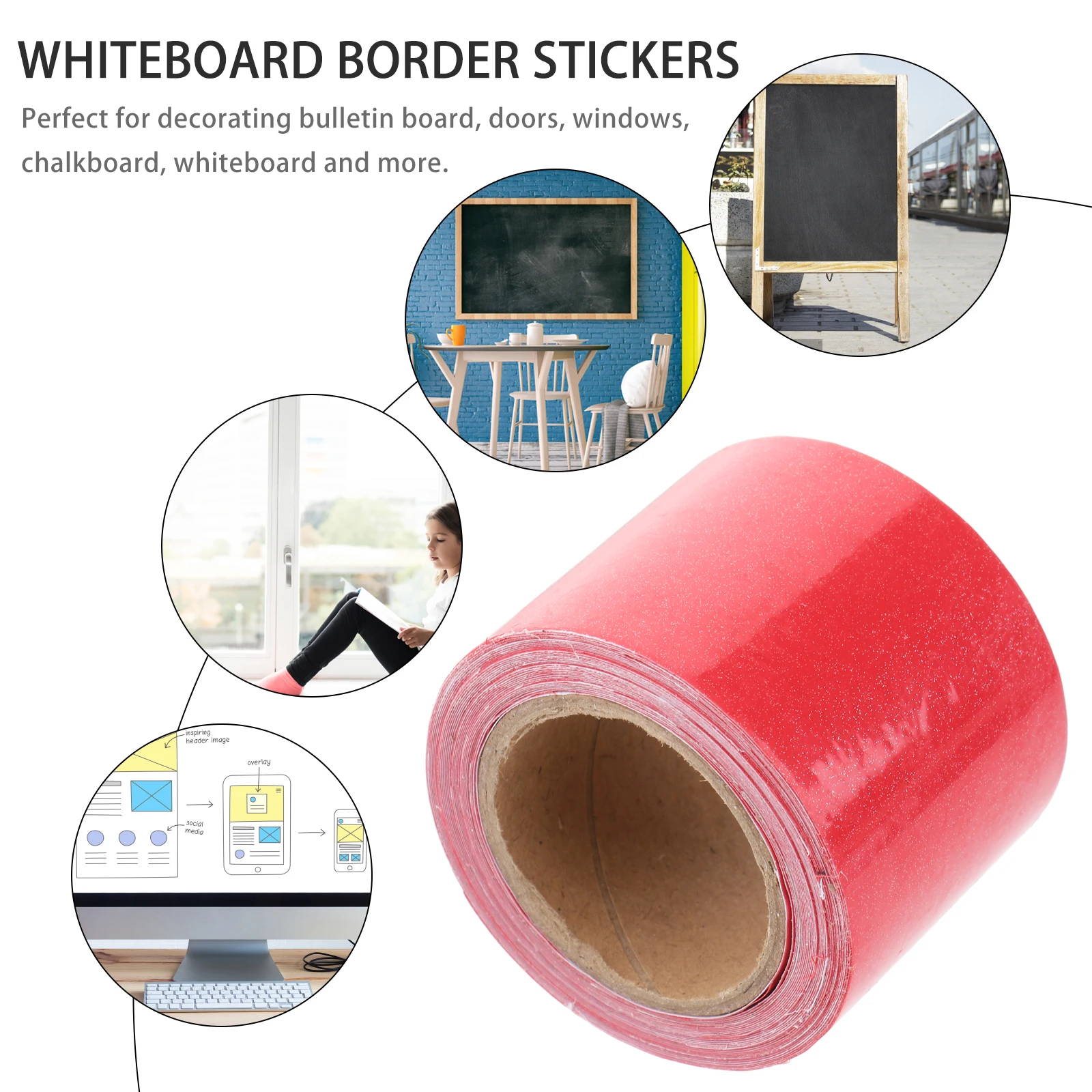 

2 Rolls Anti-collision Glass Waistline Patch Transparent Stickers Border Self Adhesive Pvc Bulletin Board