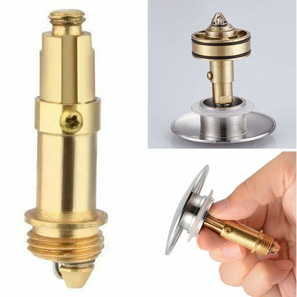 Tapón de resorte de latón para lavabo, válvula de rebote, repuesto de residuos para baño, fácil Pop Up, clic, perno de enchufe, resorte, piezas de fregadero de baño