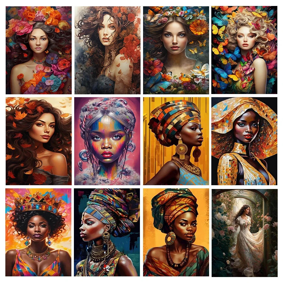 

Fullcang Diy алмазная живопись, Африканская женщина, мозаичная живопись, полные комплекты, ювелирные изделия, Вышивка крестиком, фотография девушки