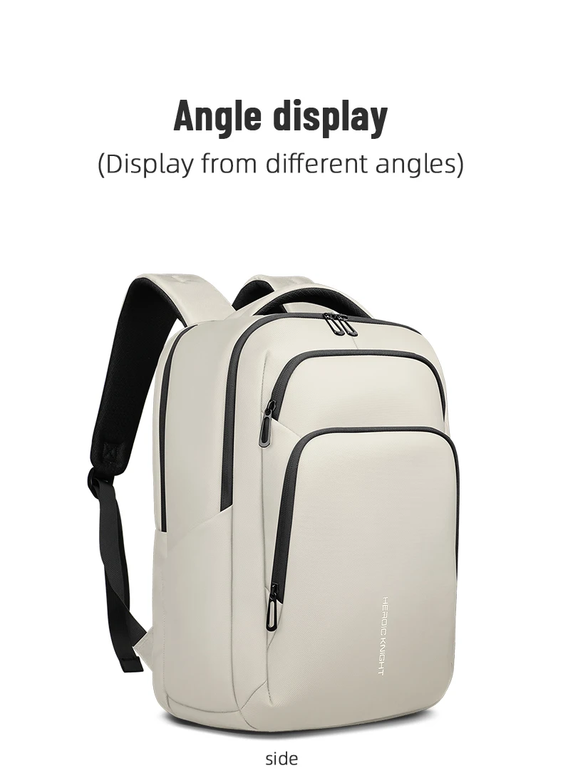 HK Großraumiger Wasserdichter Reise- und Pendler-Rucksack Weißer Modischer Business-Rucksack Leichter 17-Zoll-Laptop-Rucksack – Detail 12