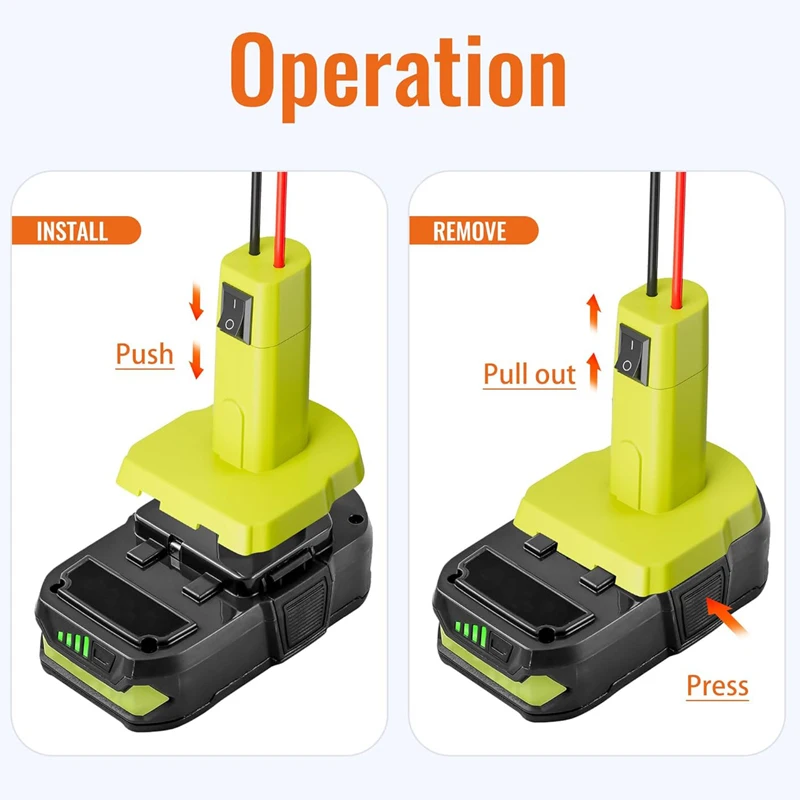 Jumper Cable Auto Accessories for Ryobi 18V Emergency Jump Starter Car Jump Starter Battery Cable P100, P101, P102, P103, P105