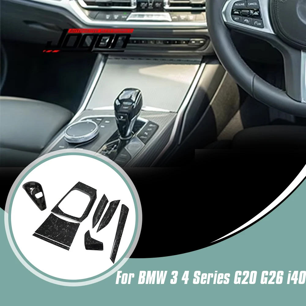 

Карбоновая внутренняя панель автомобиля с центральным управлением, ручка переключения передач, панель, накладка для BMW 3 4 серии G20 G26 2020 2021 2022 i40