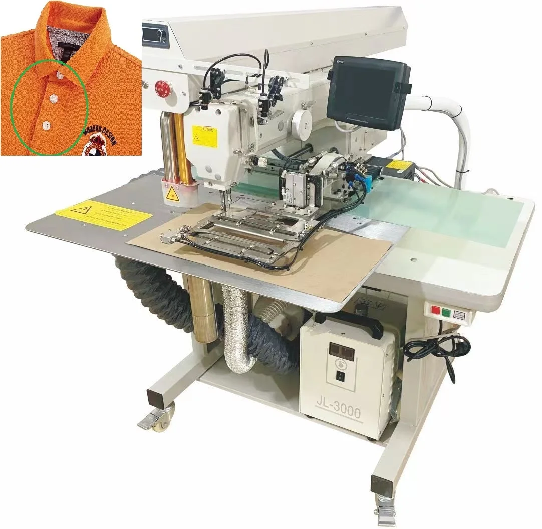 2026-QS-3020-M Apparel Machine Pattern Template T Shirt Placket Front Sewing Machine Polo Shirt Front Fly Closing Sewing Machine