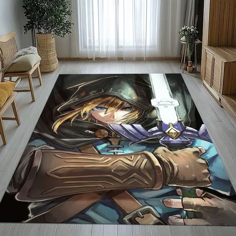 Vintage Game Z-Zelda Hylian Crest Link Area Rug,Non-Slip Carpet Mat for Living Room Bedroom Playroom,Sofa Floor Rug,Home Decor