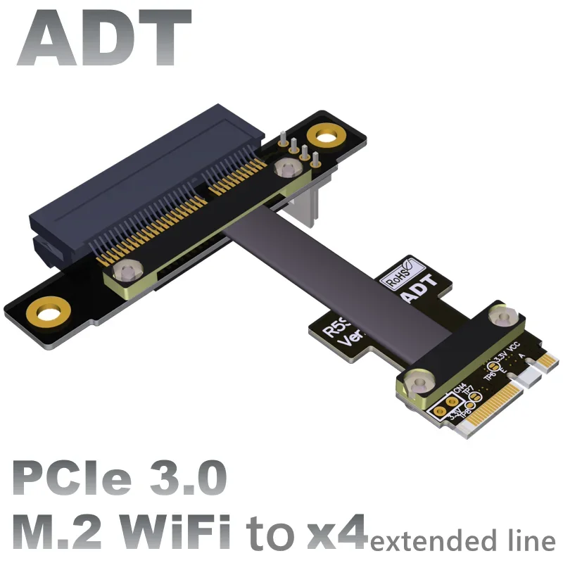 M.2 WiFi A. E key interface adapter extension cable supports PCI-E 3.0 X4 Speed bandwidth: PCIe 3.0x1 gen3 8G/bps