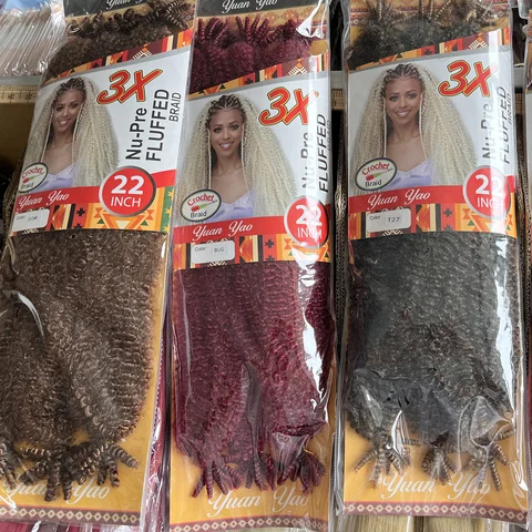 3 Packs Zachte Lente Afro Twist Haar 22 Inch Marley Gehaakte Vlechten Haar Vooraf Gescheiden Synthetische Haarverlenging Voor zwarte Vrouwen