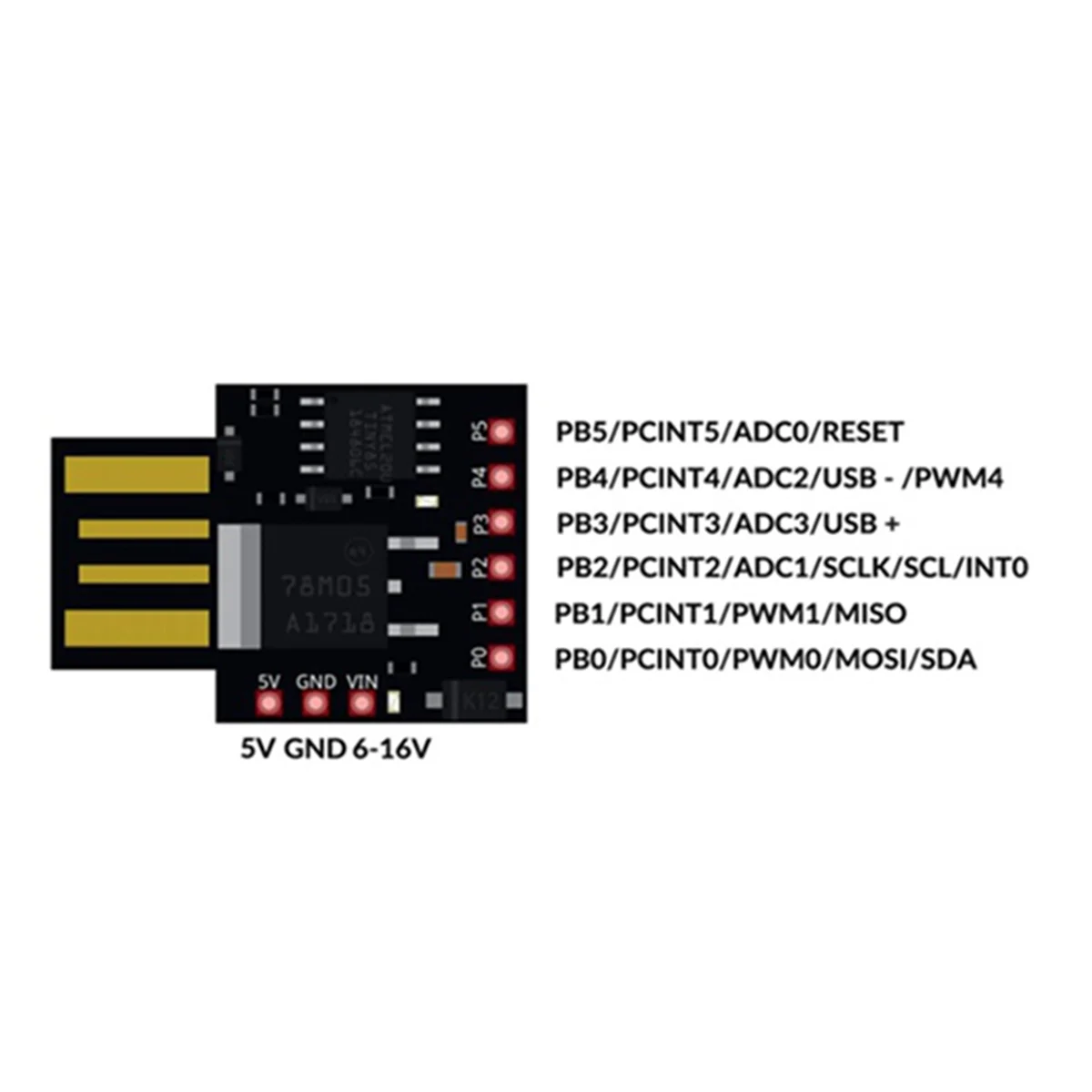 For ATTINY85 USB Development Board Digispark Universal Convenient Portable Micro-USB Development Board