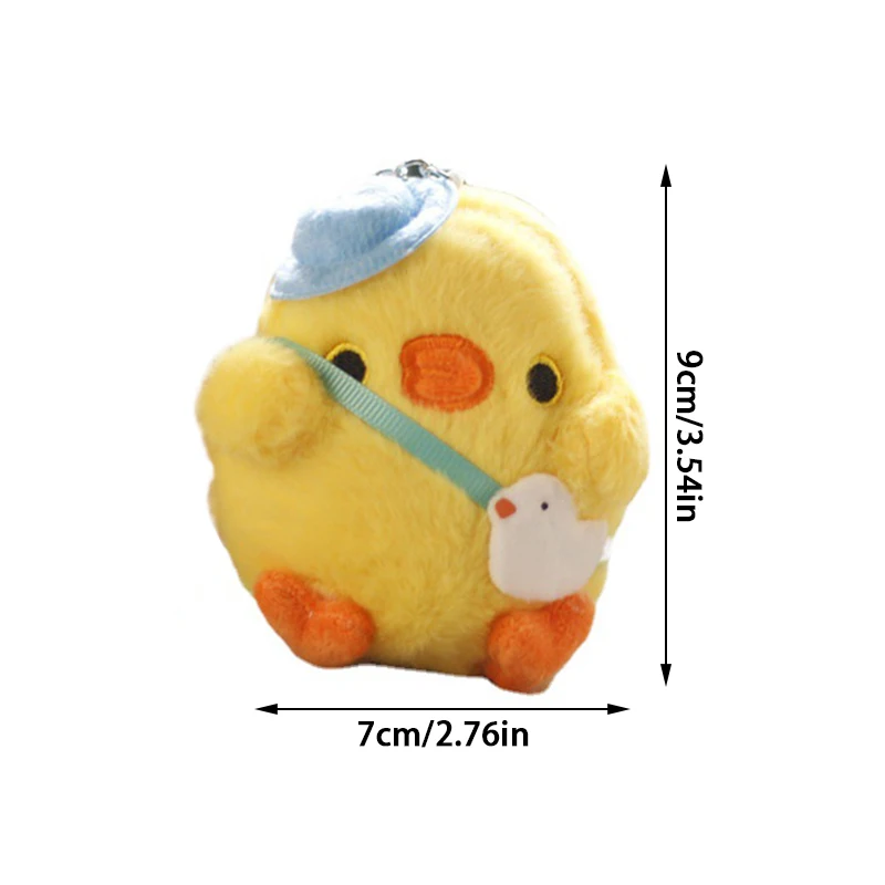 Dessin animé en peluche petit poulet jaune jouet poupée porte-clés pendentifs joli Mini sac de poulet porte-clés pendentifs mignon jouets en peluche pendentif