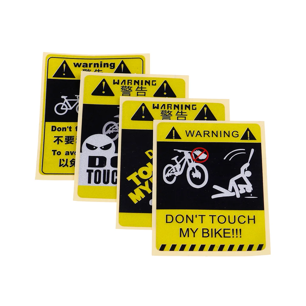 AliExpress NONE DONT TOUCH MY BIKE Bicycle Decorative Yellow Warning Sticker Waterproof Decorative Cycling Accessories