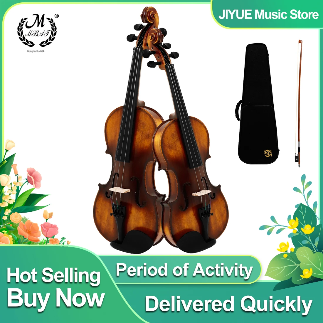 

M MBAT 3/4 4/4 Violin Spruce Retro Acoustic Violin Suitable For Professionals/Beginners/Performance With Violin Accessories