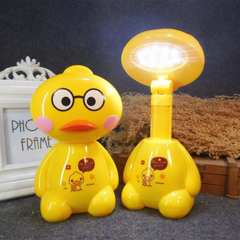 Cartoon LED Desk Lamp Portable Learning Duck Charging Bedside Night Light Children Student Holiday Gift for Children Kids Decor