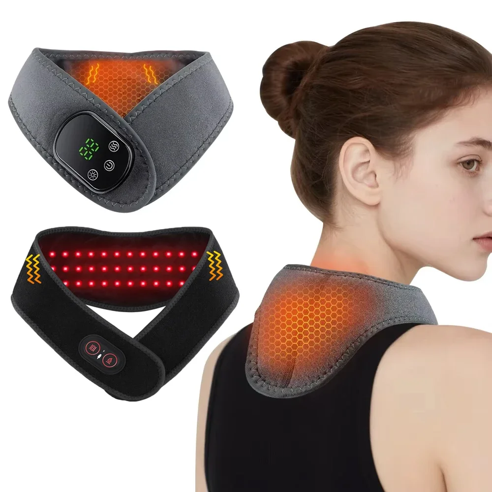 

Heating Wrist Band Guard Wrap Neck Massager 3 Vibration 5 Hot Compress Massage Devices Relaxer Belts Sports Fitness Warming Pad