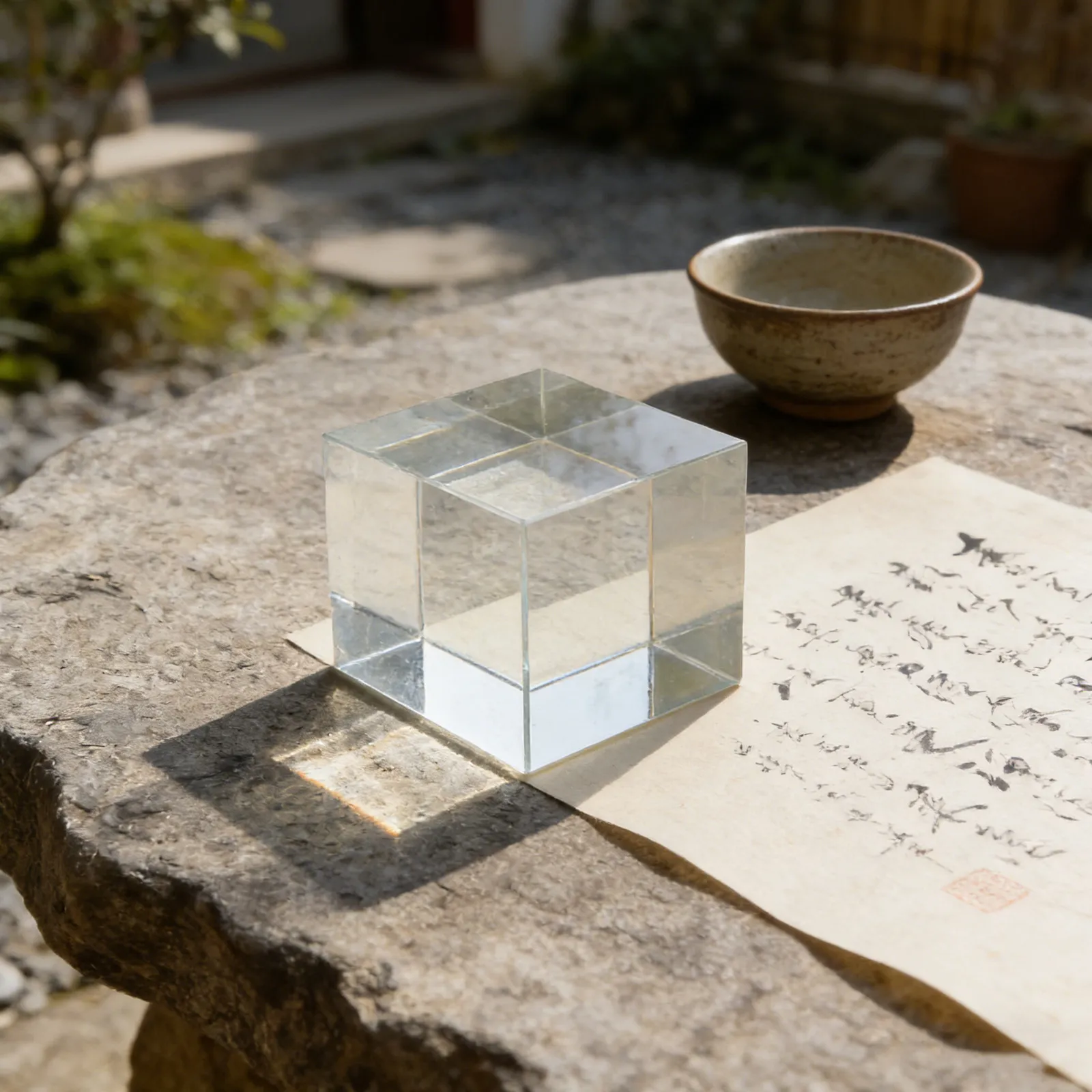 

Clear Square Crystal Paperweight Smooth Polished Glass Block Desktop Office Paperweight for Writers Artists Calligraphy