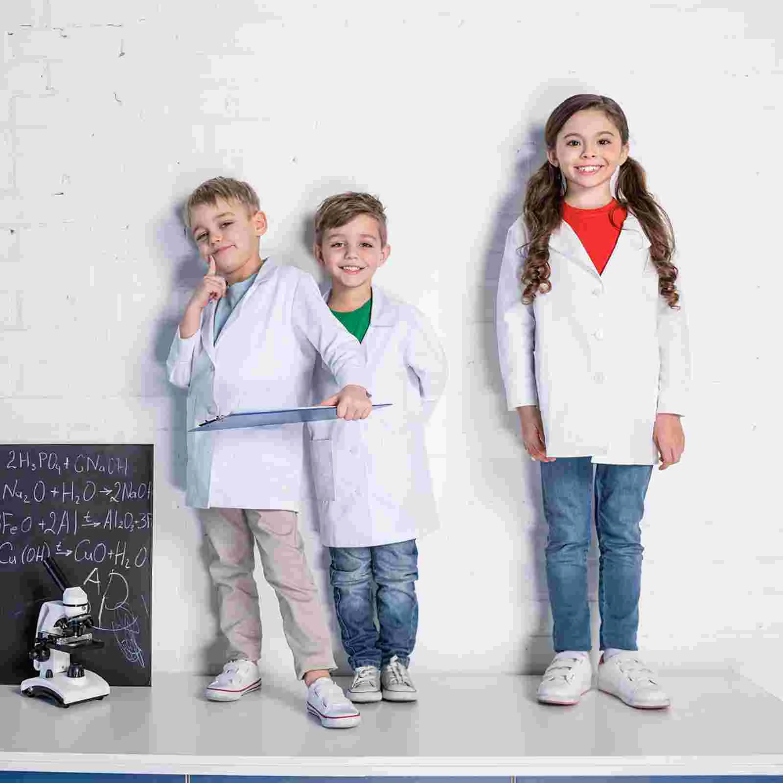 Kids Costume Wear-resistant Scientist Clothes Washable Lab Coat Jacket Lovely Cosplay Polyester Fiber Children's Science